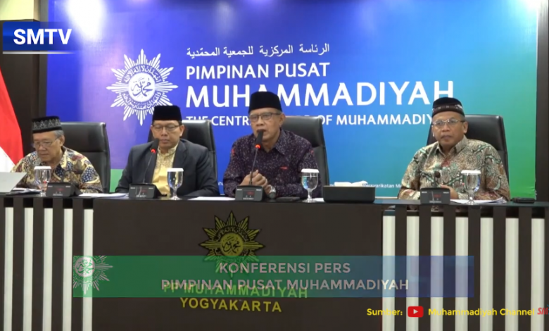 konferensi pers Pimpinan Pusat Muhammadiyah hasil hisab awal Ramadhan, Syawal, dan Zulhijah tahun 1446 H